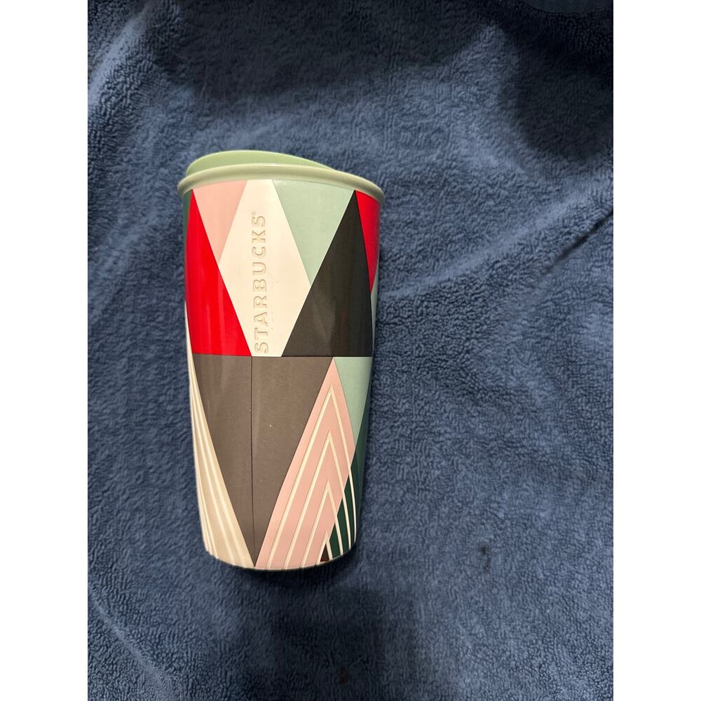 Starbucks Geometric Design, Modern Tree 2017 Holiday Ceramic Tumbler‎  12 oz